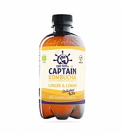 Κομπούχα Τζίντζερ Λεμόνι ΒΙΟ 400ml CAPTAIN