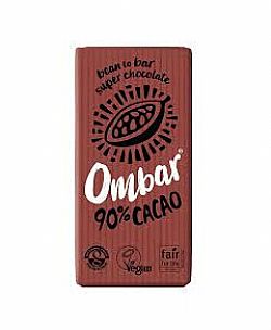 Βιολογική Ακατέργαστη Μαύρη Σοκολάτα Με 90% Κακάο 35γρ OMBAR