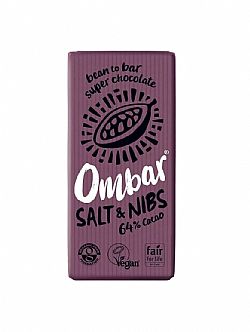 Βιολογική Ακατέργαστη Σοκολάτα Salt & Nibs 70γρ OMBAR