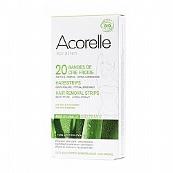 Βιολογικό κρύο κερί αποτρίχωσης για μασχάλες και μπικίνι, 20 ταινίες ACORELLE ORGANIC