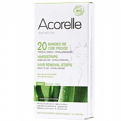 Βιολογικό κρύο κερί αποτρίχωσης προσώπου, 20 ταινίες ACORELLE ORGANIC
