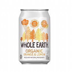Bιολογικό Ανθρακούχο ποτό Πορτοκάλι Λεμόνι 330ml WHOLE EARTH