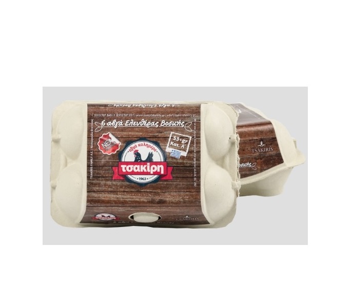 Αυγά Ελευθέρας Βοσκής 6τεμ. ΤΣΑΚΙΡΗ